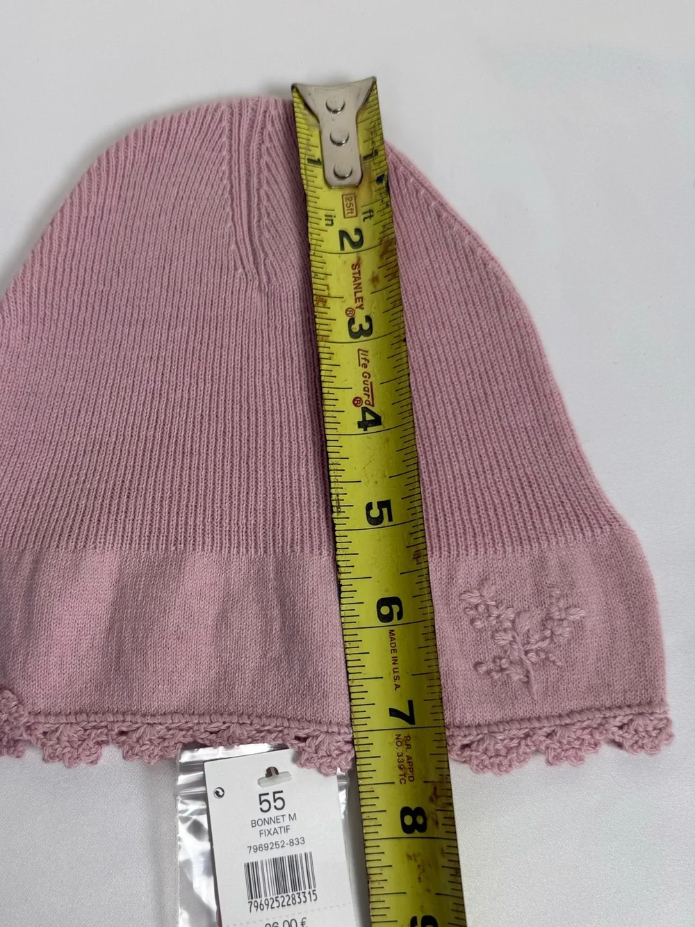 Baby Pink Lace Bonnet 👶✨ Classic & Elegant – Jacadi Paris